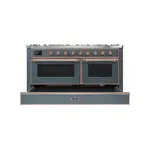 ILVE_UM15FDNS3BGPLP_Majestic_II_60"_Dual_Fuel_Range_drawer_opened