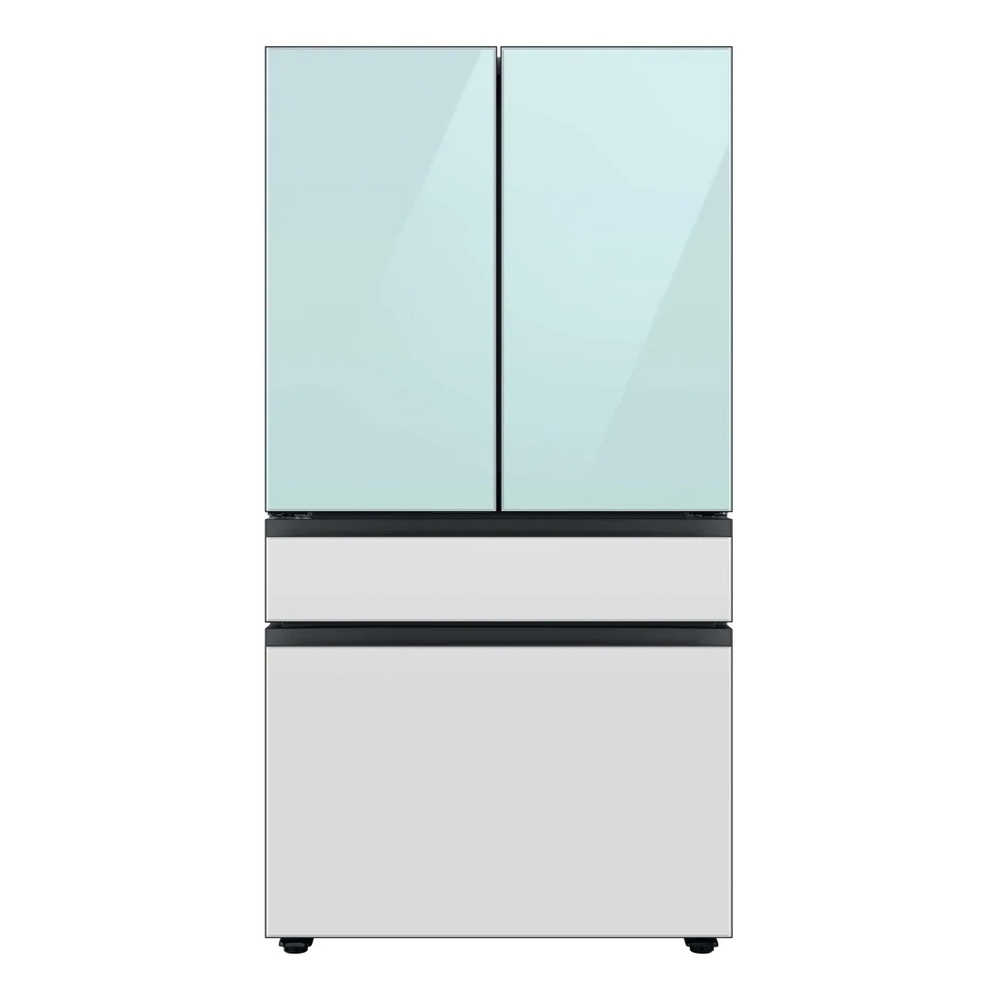 Samsung RF29BB86004M 36 inch Bespoke Smart 4 Door French Door Refrigerator with 28.8 cu. ft. Capacity, Beverage Center, LED Lighting, FlexZone Drawer, Twin Cooling Plus, Metal Cooling, Dual Ice Maker with Ice Bites, Energy Star (Blue Glass over White Glass)