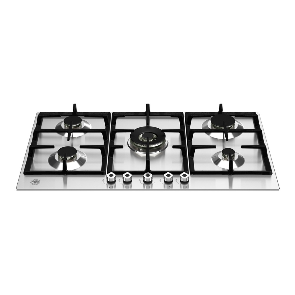 Bertazzoni PROF365CTXVLP 36 inch Professional Series Cooktop with 5 Sealed Burners, Cast Iron Grates, Failsafe Thermocouple Technology, ADA Compliant in Stainless Steel (Liquid Propane)