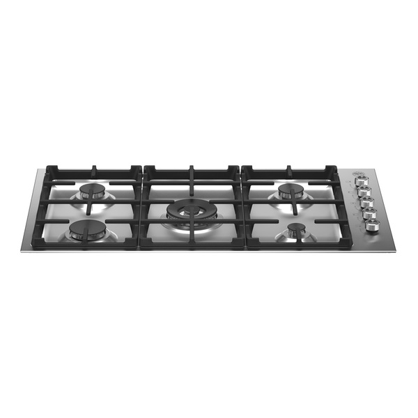 Bertazzoni PROF365QXELP 36 inch Professional Series Drop-In Gas Cooktop with 5 Burners, Cast Iron Grates, Failsafe Thermocouple Technology, Seamless One-Piece Worktop, in Stainless Steel (Liquid Propane)