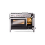ILVE UPM12FDS3SSLP Panoramagic 48" Dual Fuel Range, side oven door opened