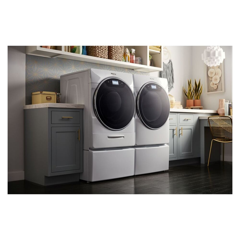 Whirlpool WED9620H 27" Front Load Electric Dryer with 5 cu. ft. Capacity, Smart Appliance, Enhanced Troubleshooting, Static Reduce Option, Advanced Moisture Sensing