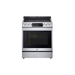 LG Studio LSIS6338FE 30 inch Smart Slide-In Induction Range with 5 Elements, 6.3 cu. ft. Capacity, Storage Drawer, Air Fry, Air Sous-Vide and Wi-Fi Enable in Stainless Steel