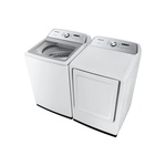 Samsung-DVG50R5200W-right angle view with matching washer