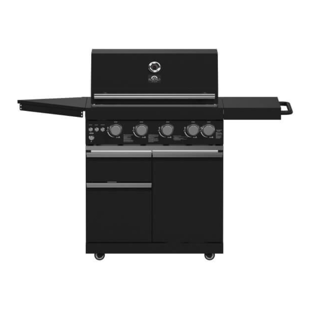 Forno FODKT2582BLK All’Aperto 176 Inch Freestanding Bbq Grill With 62,600 BTU, 3 Stainless-Steel Burners & Infrared Burners & Sink Module with Black Sintered Stone Countertops, Bar & Beverage Center, in Black