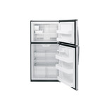 GE GIE21GSHSS 33" Top Freezer Refrigerator with 21.2 cu. ft. Storage Capacity, Adjustable Humidity Drawers, Installed Ice Maker, Spillproof Freezer Shelves in Stainless Steel