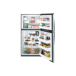 GE GIE21GSHSS 33" Top Freezer Refrigerator with 21.2 cu. ft. Storage Capacity, Adjustable Humidity Drawers, Installed Ice Maker, Spillproof Freezer Shelves in Stainless Steel