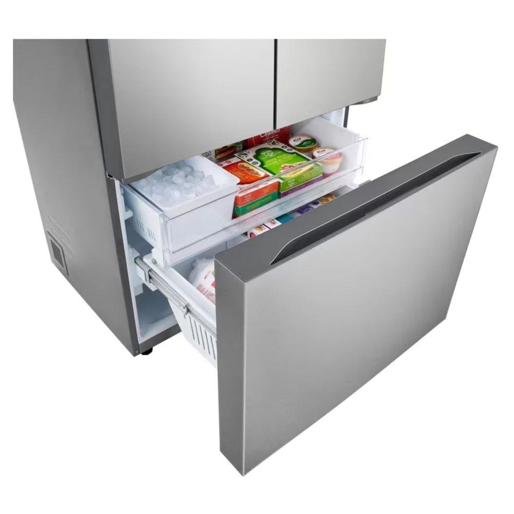 LG-LRFLS3216S-tilted bottom drawer view
