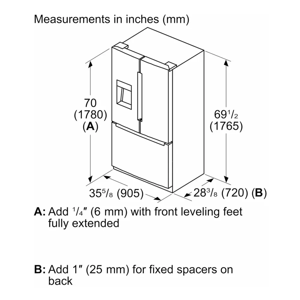 Bosch-B36FD10ENS-Dimensions