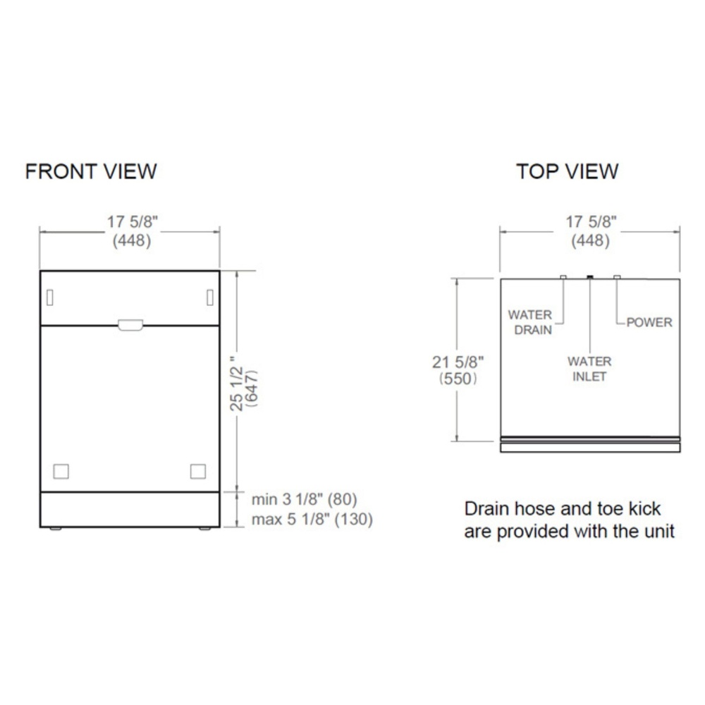 Bertazzoni DW18S2IPV Dimensions