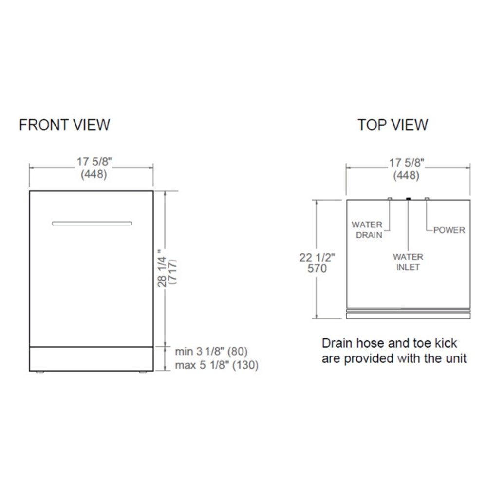 Bertazzoni DW18S2IXV Dimensions