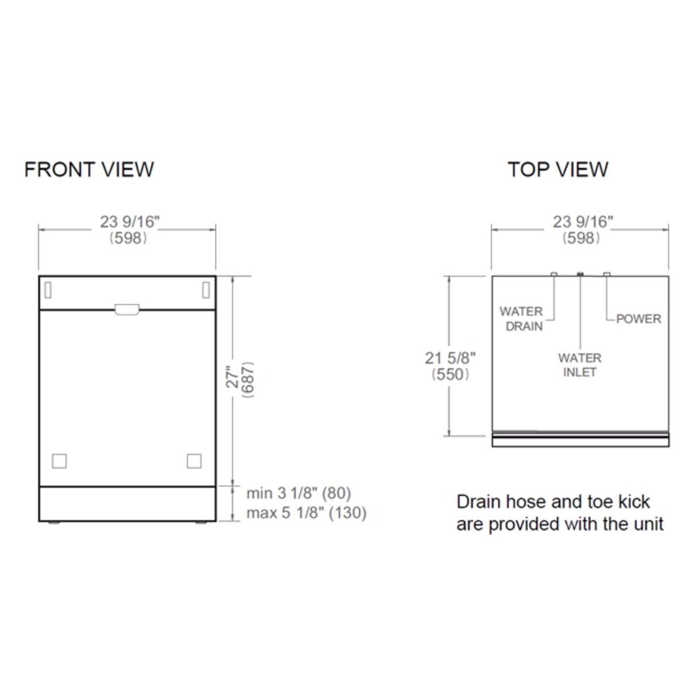 Bertazzoni DW24T3IPV Dimensions