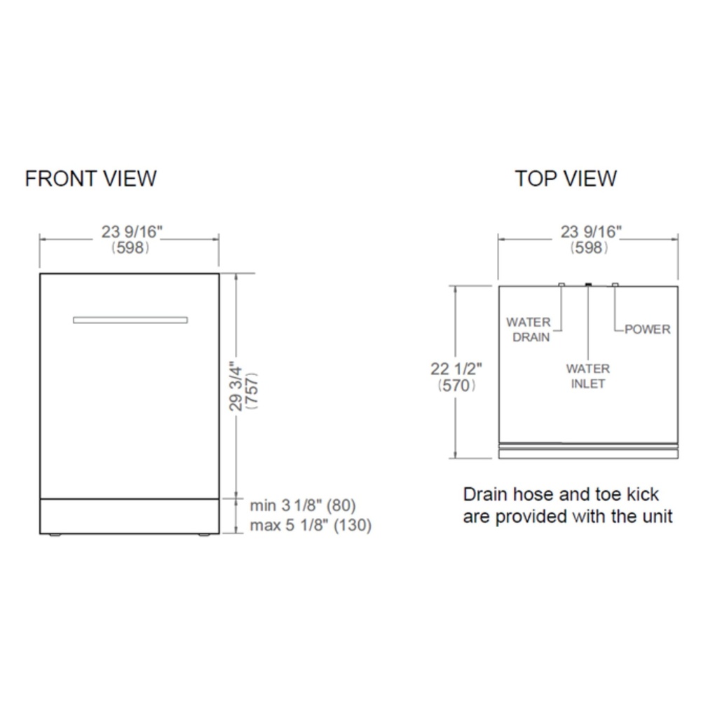 Bertazzoni DW24T3IXV Dimensions