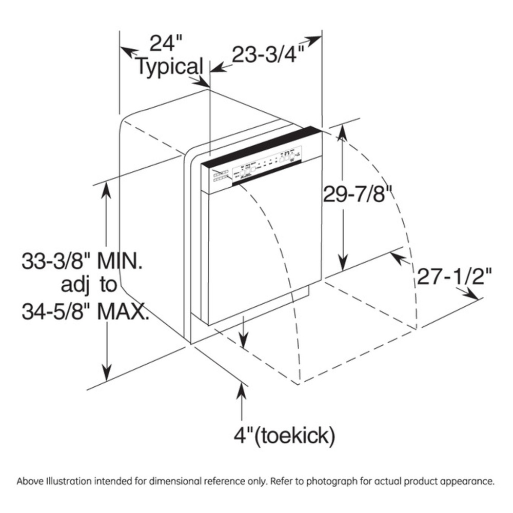 GE-GDF535PGRBB-Dimensional Diagram