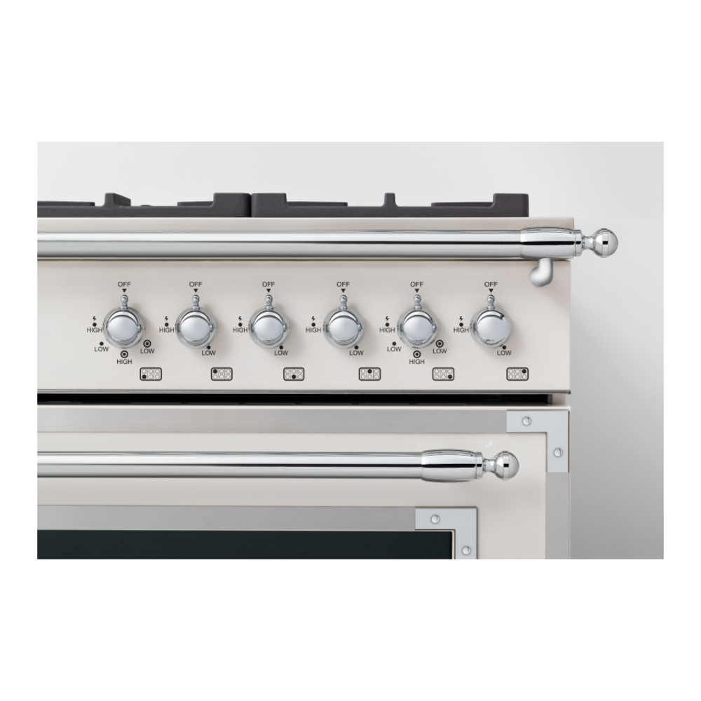 Bertazzoni-HER366BCFEPNETLP-Chrome Control Knobs