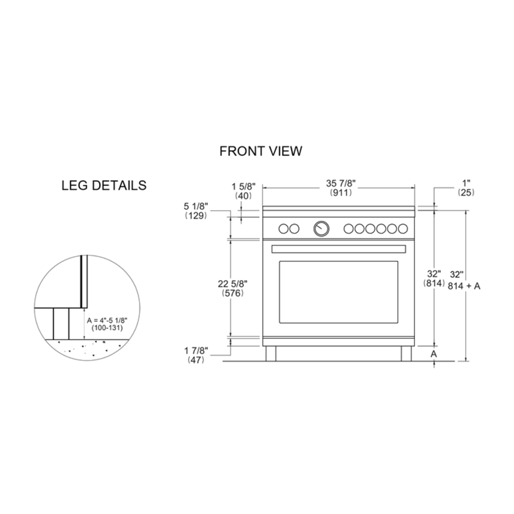 Bertazzoni-HER366BCFEPNETLP-Dimensions