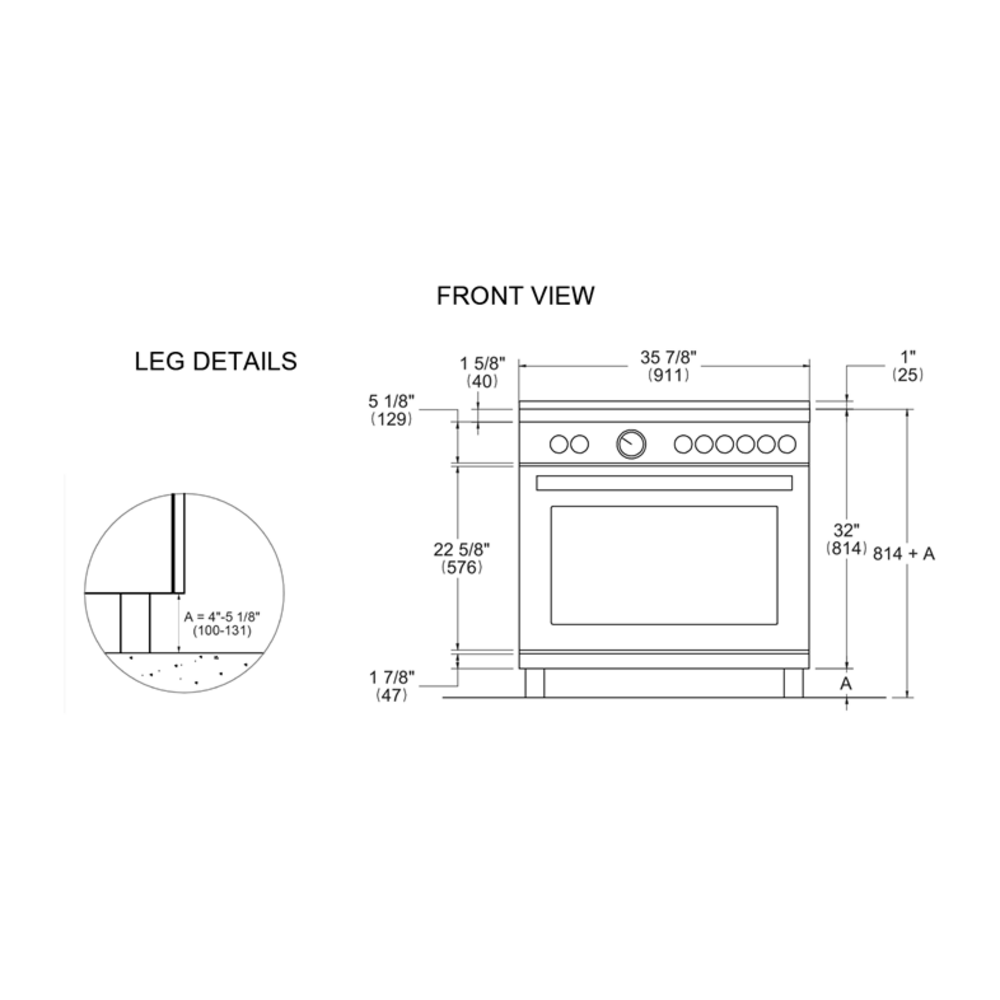 Bertazzoni-HER366BCFGMXT-Dimensions
