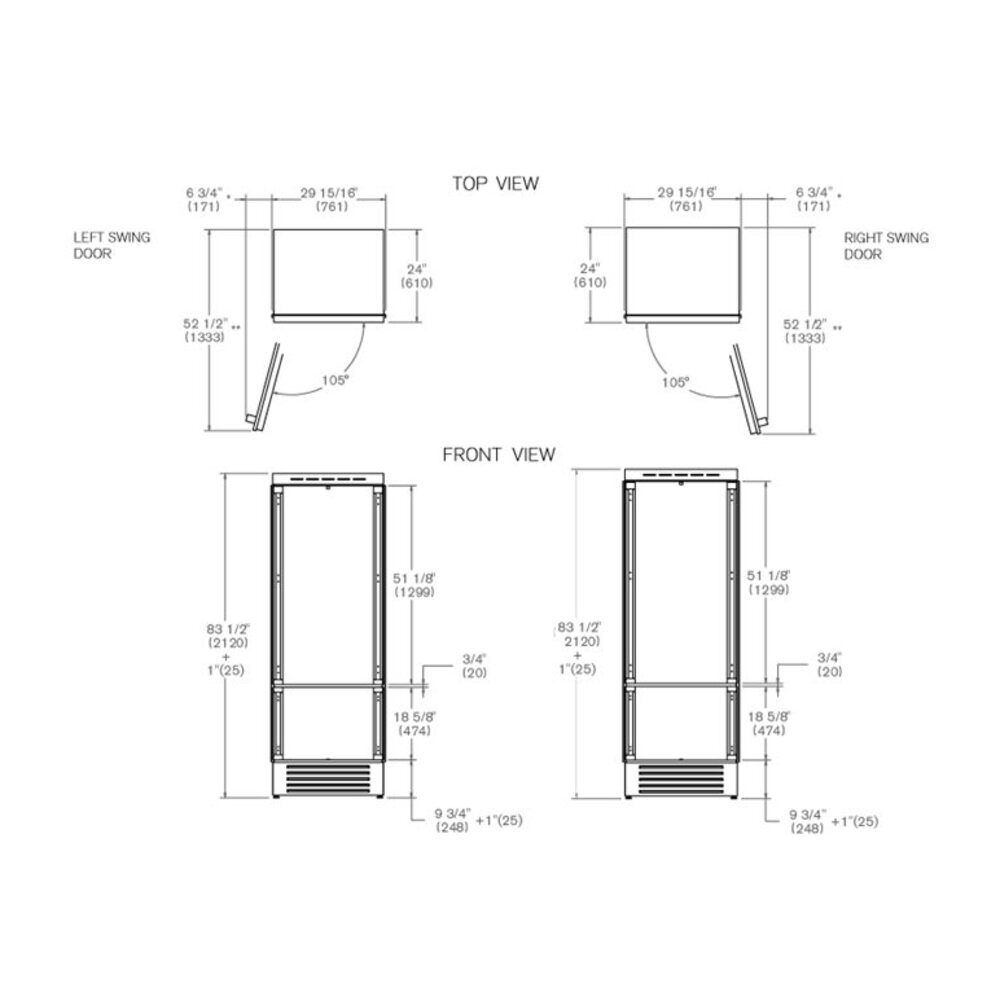 Bertazzoni-REF30BMBIPLT-dimensions