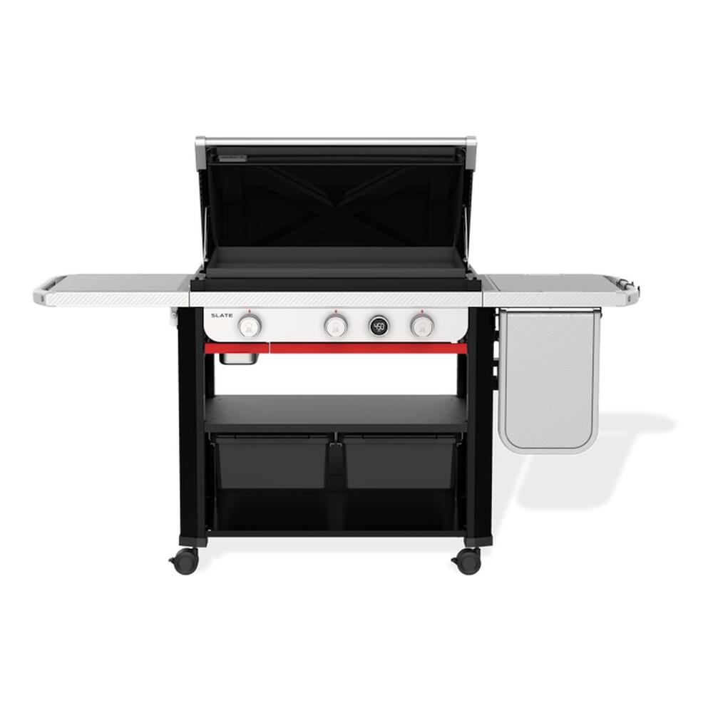 Weber 1500 Slate Freestanding 71 inch Rust-Resistant Griddle with Extendable Side Table, 540 sq. in. Cooking Area, 36000 Total BTU, Even, Digital Temperature Display, Cook Evenly on Every Inch , Sear to Perfection , in Black