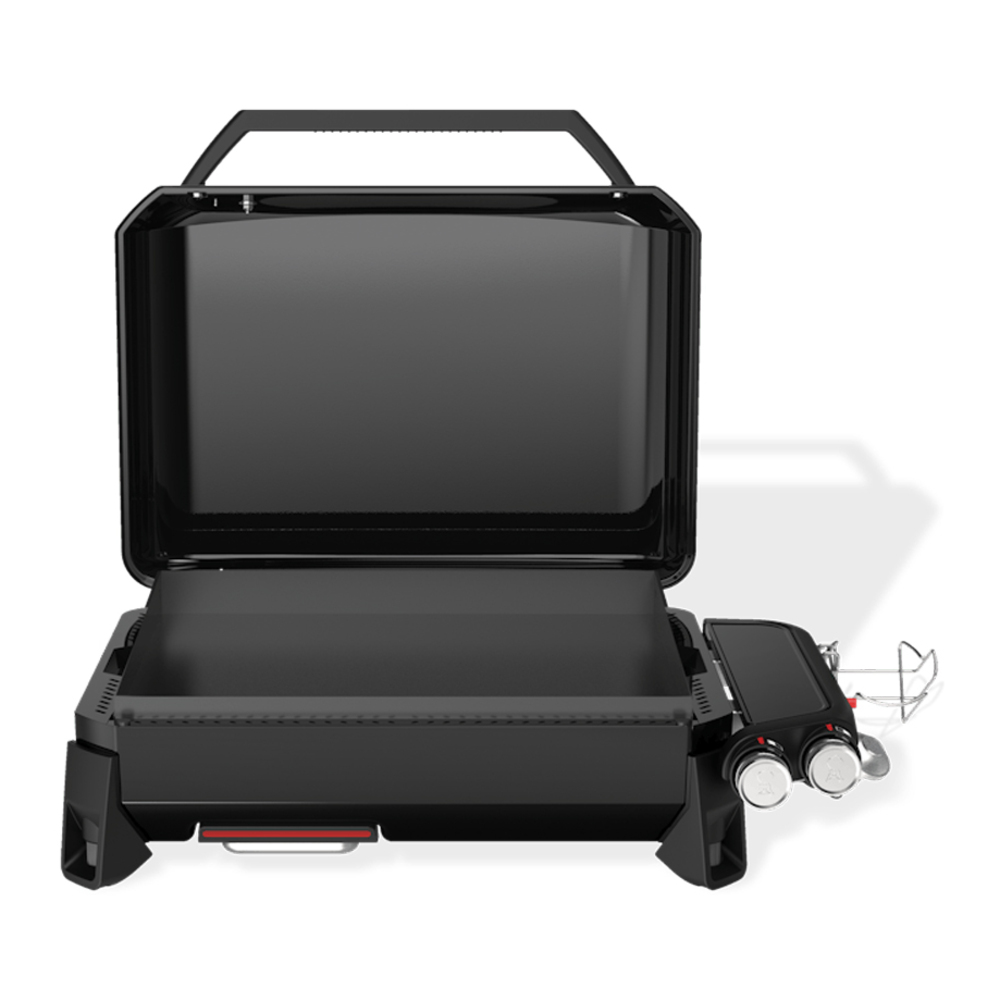 Weber 1500532 Slate 37 inch Tabletop Griddle Gas Grill with 352 sq. in. Cooking Area, 16000 Total BTU, High-Heat Searing, Rust-Resistant, Precision Control Knob, in Black