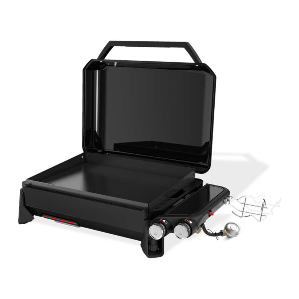 Weber 1500532 Slate 37 inch Tabletop Griddle Gas Grill with 352 sq. in. Cooking Area, 16000 Total BTU, High-Heat Searing, Rust-Resistant, Precision Control Knob, in Black