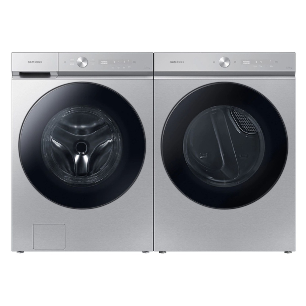 Samsung-DVG53BB8700T-front view with matching washer