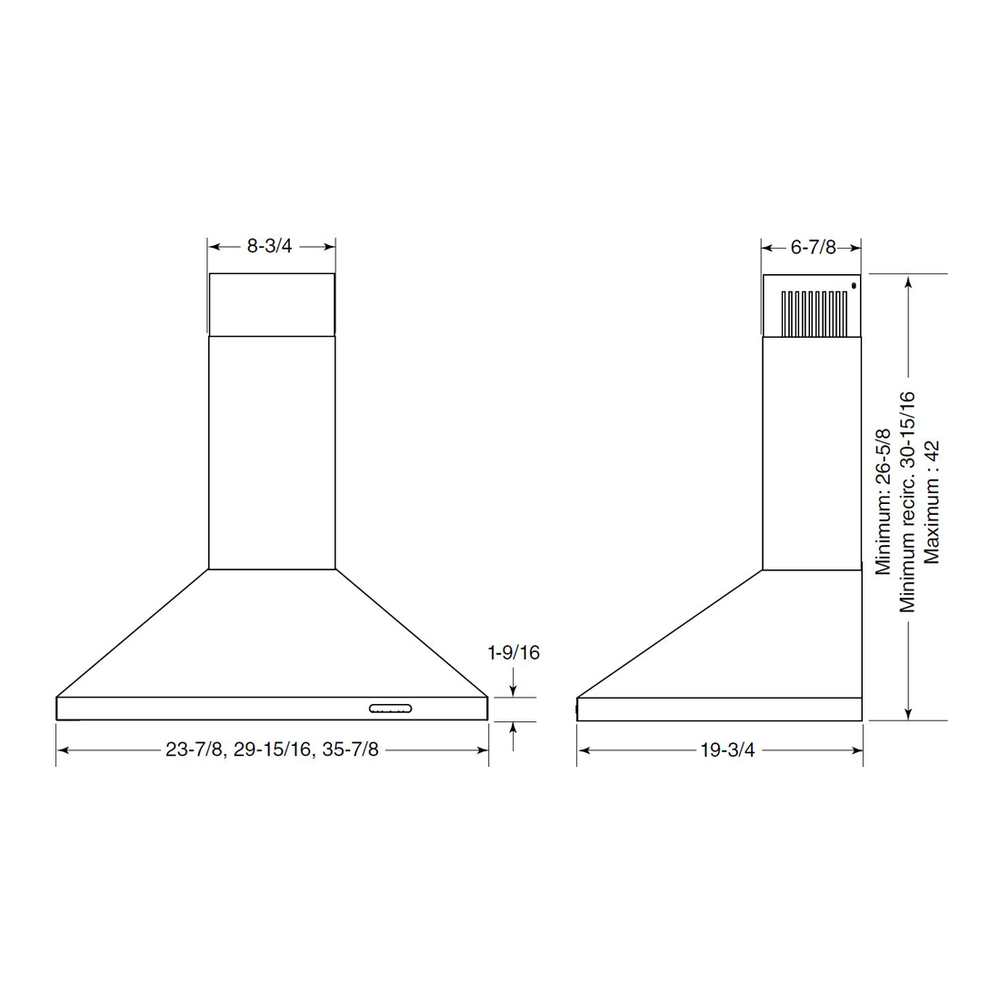 Broan EW4830 30 inch Convertible Wall Mount Chimney Range Hood with 400 CFM, Aluminum Grease Filters, in Stainless Steel