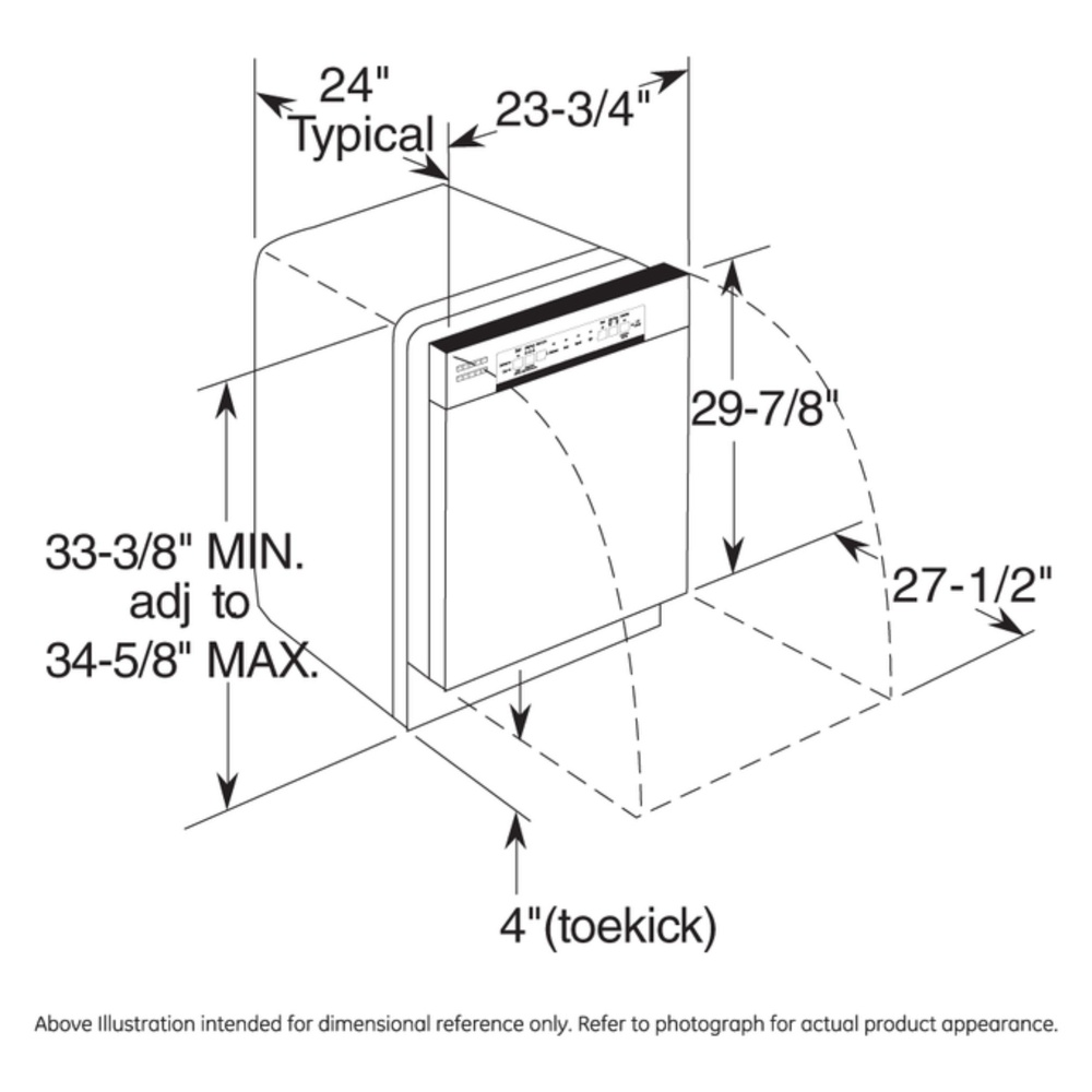 GE-GDF535PGRWW-Dimensional Diagram