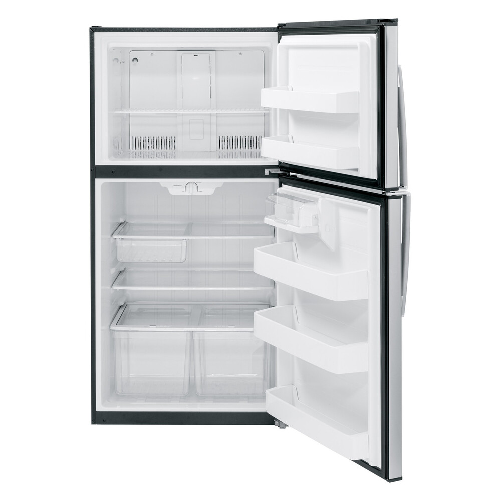 GE GTE21GSHSS 33 inch Freestanding Top Freezer Refrigerator with 21.2 cu. ft. Total Capacity, ADA Compliant, Energy Star, in Stainless Steel