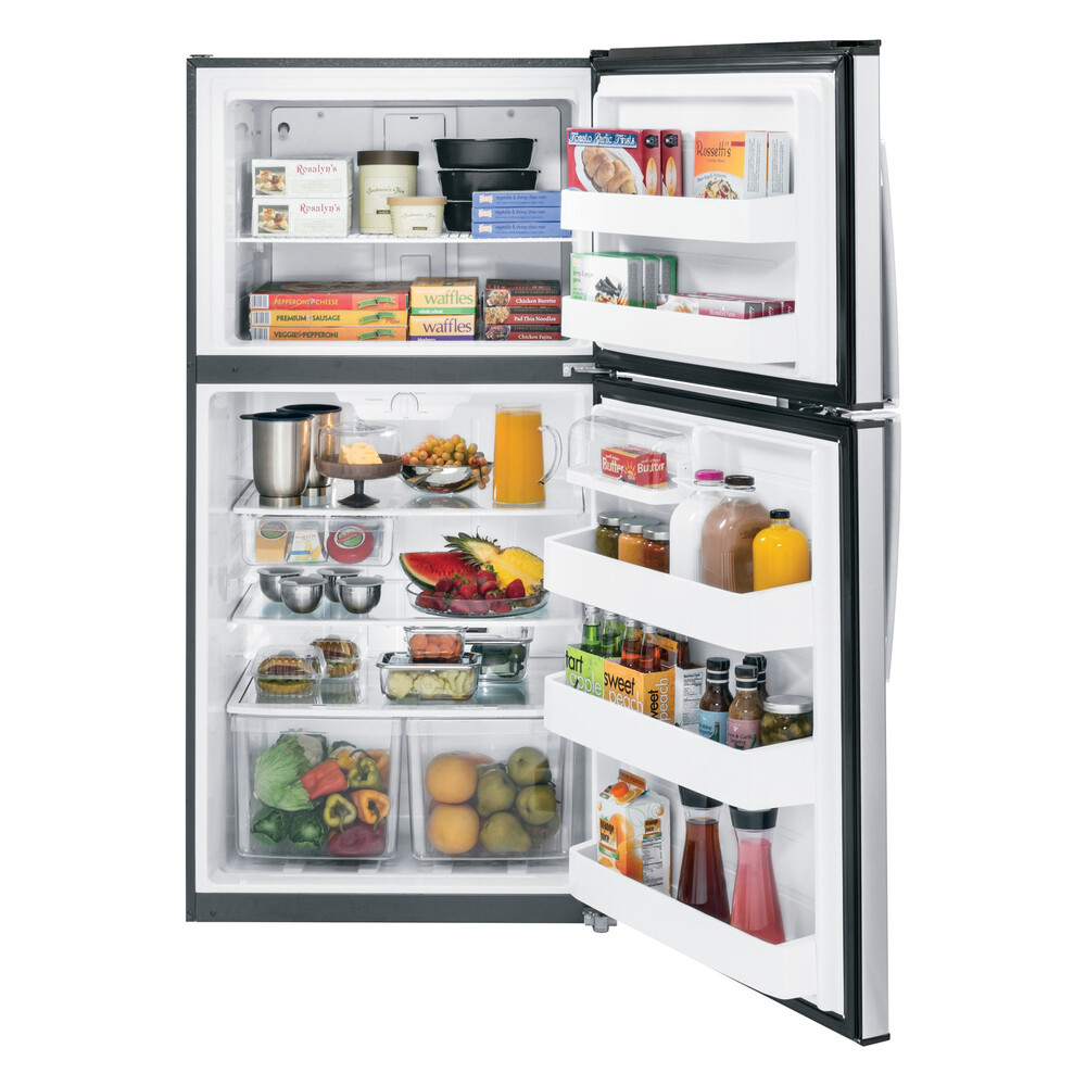 GE GTE21GSHSS 33 inch Freestanding Top Freezer Refrigerator with 21.2 cu. ft. Total Capacity, ADA Compliant, Energy Star, in Stainless Steel