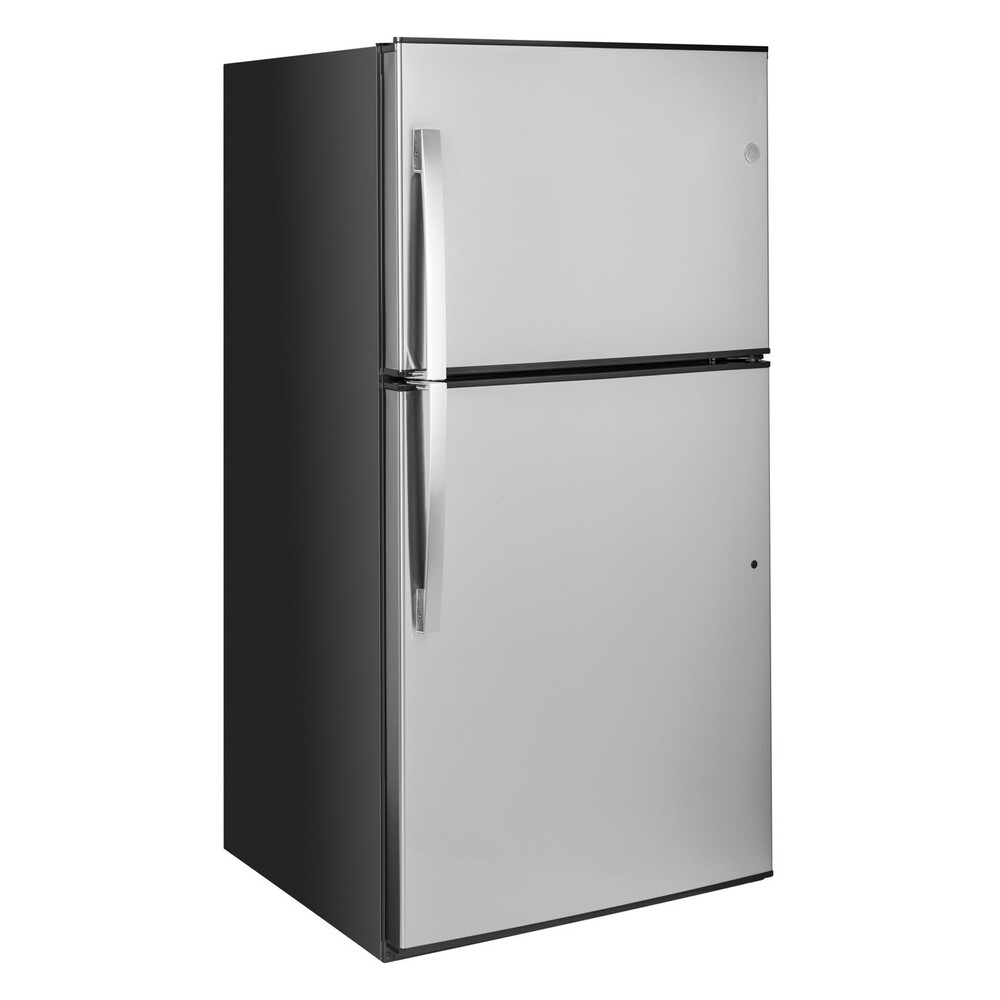 GE GTE21GSHSS 33 inch Freestanding Top Freezer Refrigerator with 21.2 cu. ft. Total Capacity, ADA Compliant, Energy Star, in Stainless Steel