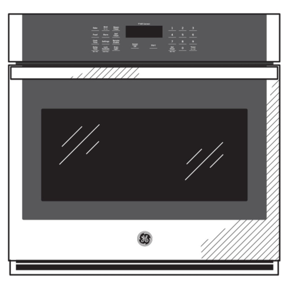 GE-JTS3000DNWW-Diagram of single wall oven