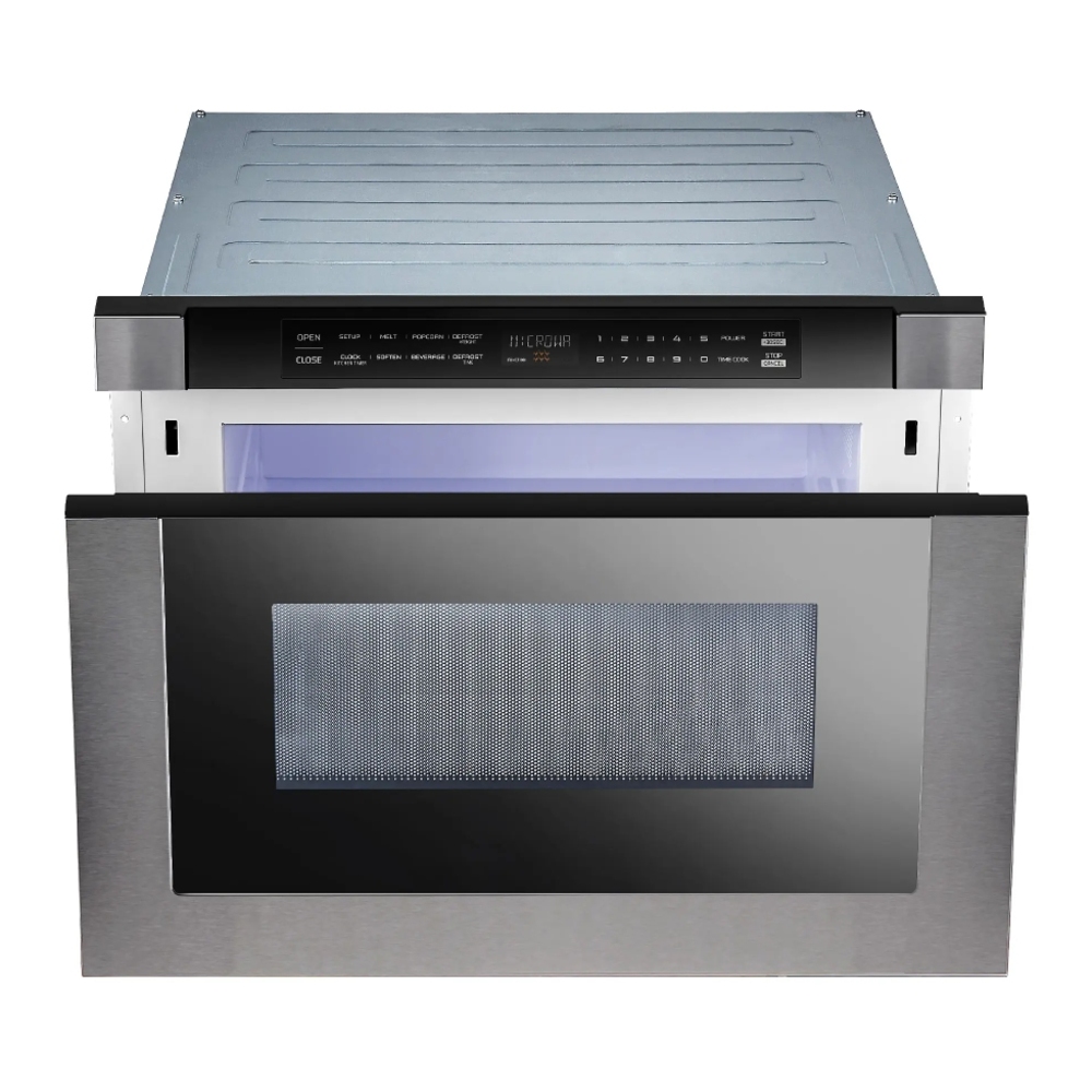 XO XOMWD24S 24 inch Microwave Drawer with 1.2 cu. ft. Capacity, 1000 Watts, 11 Power Levels and Handless Design
